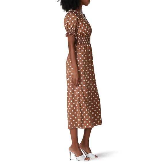 Slate and Willow Jumpsuit Sketched Polka Dot Brown White Size 2 - Picture 6 of 15